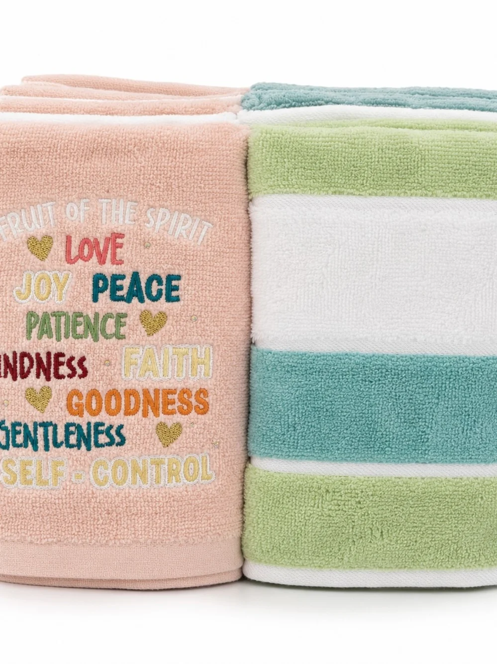 Inspirational Butterflies & Scripture Hand Towel - Peach Set